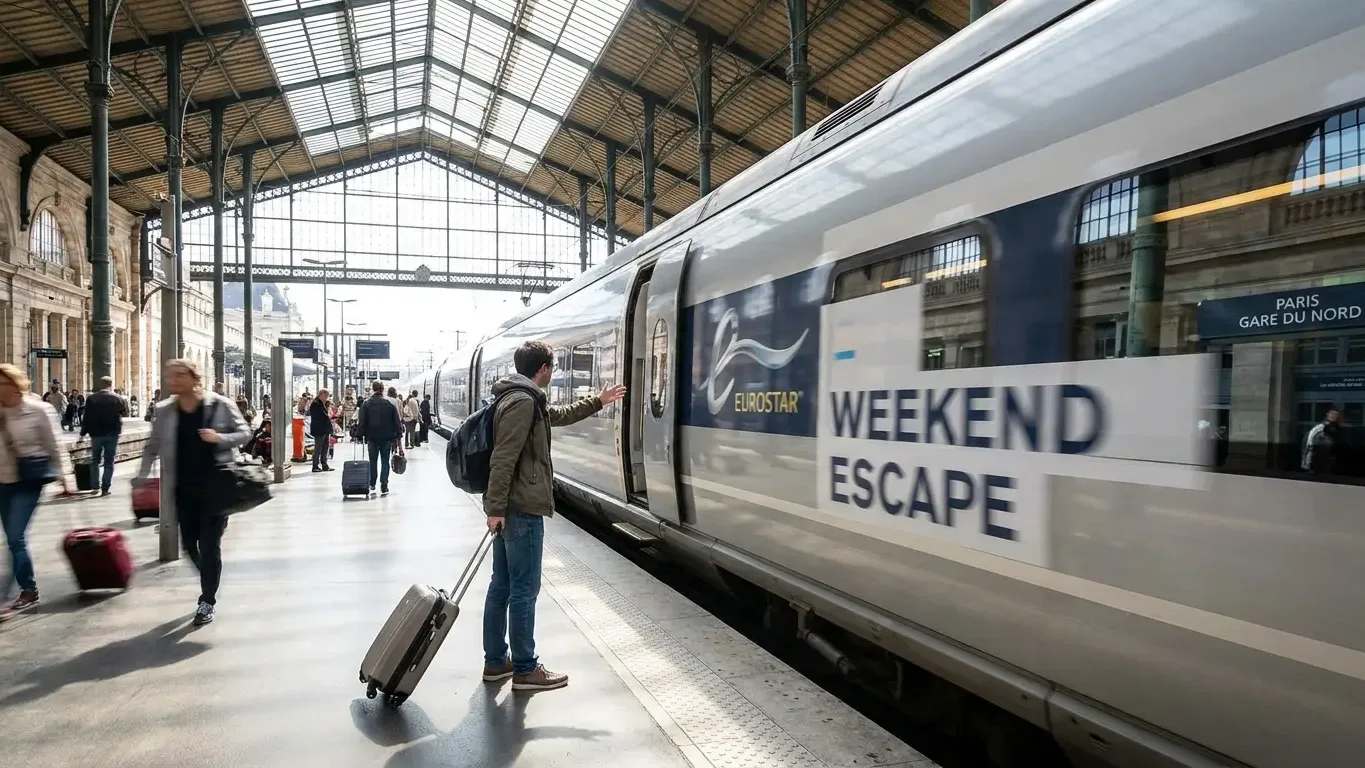 Train à grande vitesse en gare pour un city break en Europe